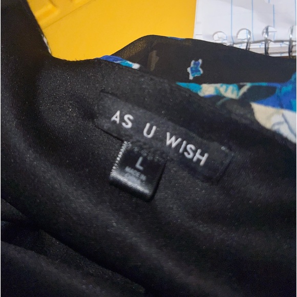 As U Wish Multicolor long long sleeve flower dress size L - Picture 4 of 11